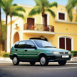 A detailed image of a Brazilian Fiat Palio from the year 2000