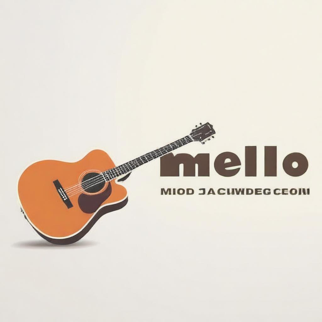 Design a dynamic and eye-catching logo for the name MELLO GUI, incorporating elements such as a guitar and a truck