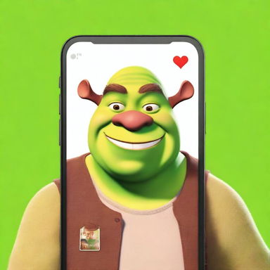 Create an image of Shrek using the Tinder app