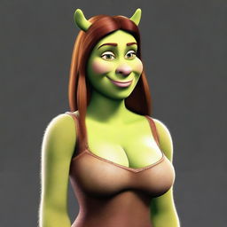 Create a 3D image of Fiona from Shrek looking sexy