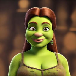 Create a 3D image of Fiona from Shrek looking sexy