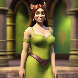 Create a 3D image of Fiona from Shrek looking sexy