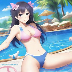 Create an image of Ai Hoshino in a swimsuit