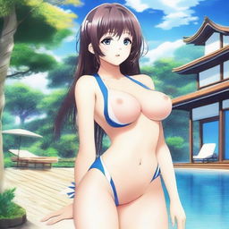 Create an image of Ai Hoshino in a swimsuit