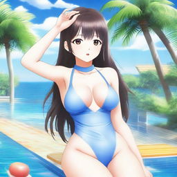 Create an image of Ai Hoshino in a swimsuit