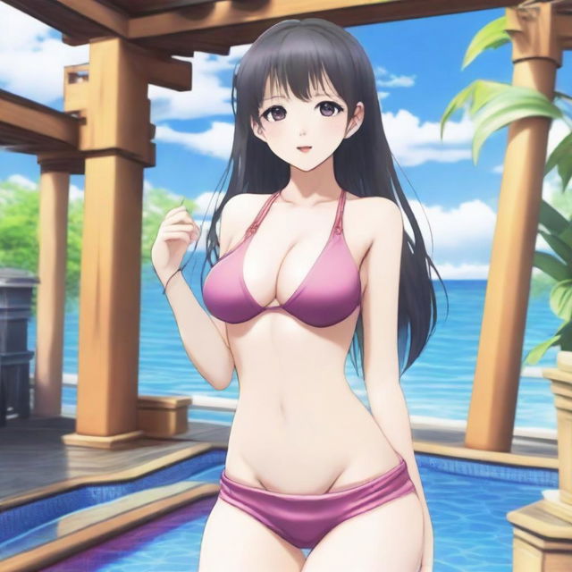 Create an image of Ai Hoshino in a swimsuit