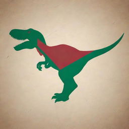 A Jurassic creature stylized in the colours and shape of the map of Pakistan.