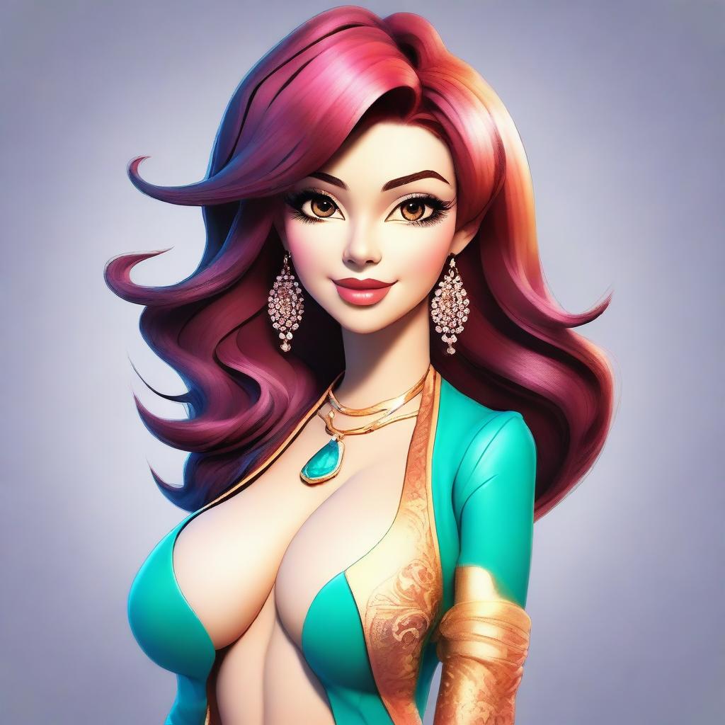 Create an image of a female anthropomorphic character with appealing and attractive features