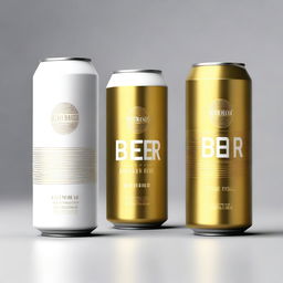 A sleek and modern beer can design that exudes professionalism