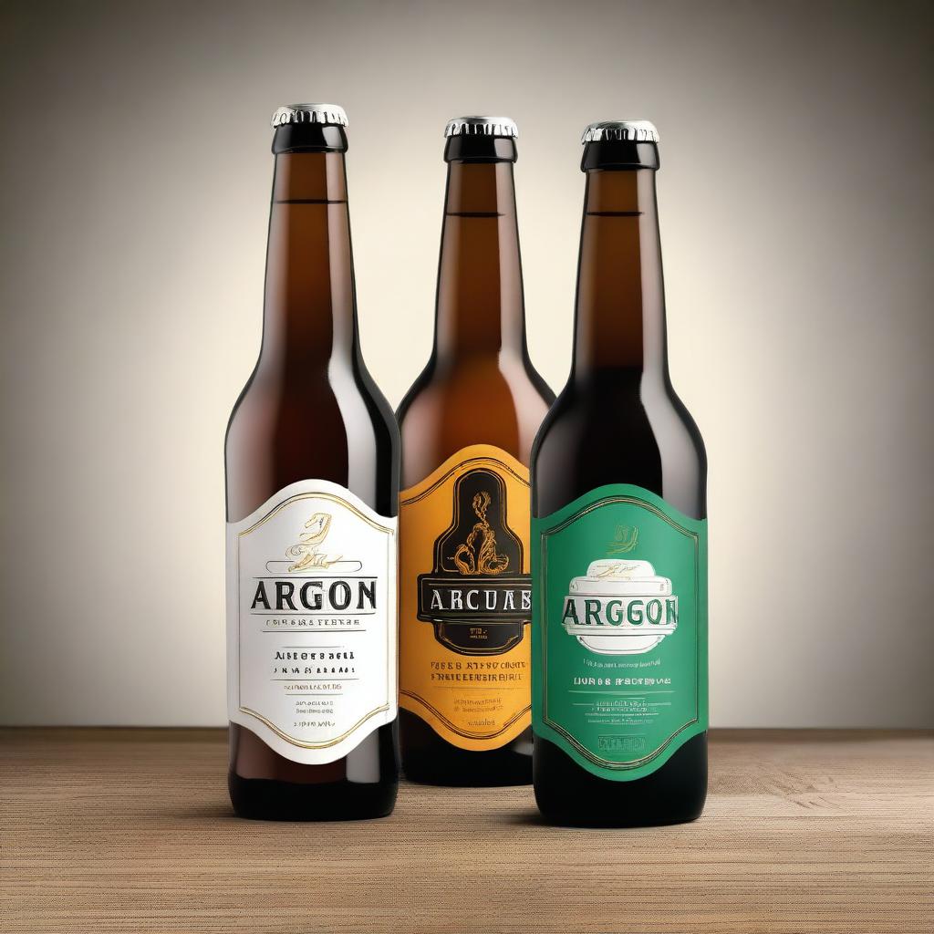 Create a beer bottle design that incorporates elements of the Argon & Co brand