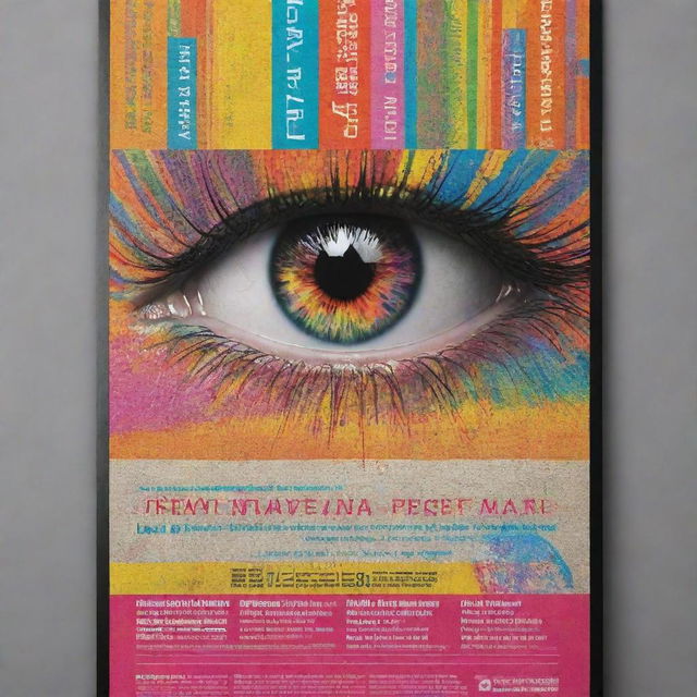 A colorfully vibrant, eye-catching poster with an avant-garde design, prominently displaying the key event details on a visually appealing backdrop.