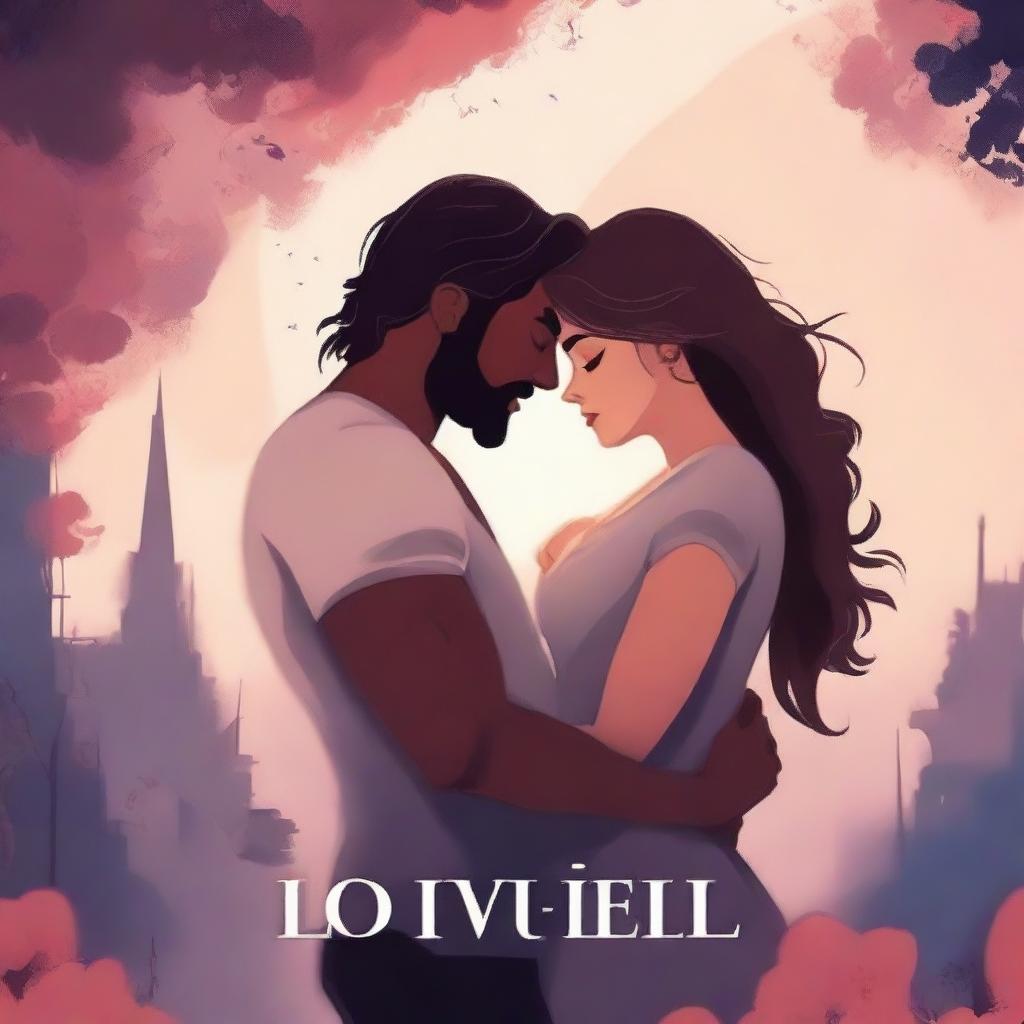 Create a book cover titled "Lovers" in an animation style