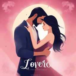 Create a book cover titled "Lovers" in an animation style