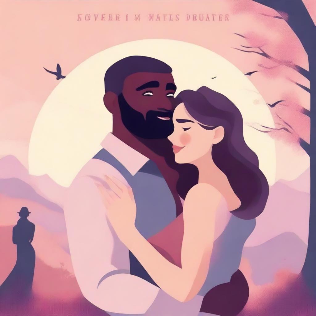 Create a book cover in an animation style titled 'Lovers'