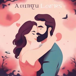 Create a book cover in an animation style titled 'Lovers'