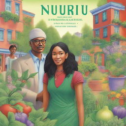 A novel cover illustration featuring Maya, a community gardener, and Kai, a visionary architect