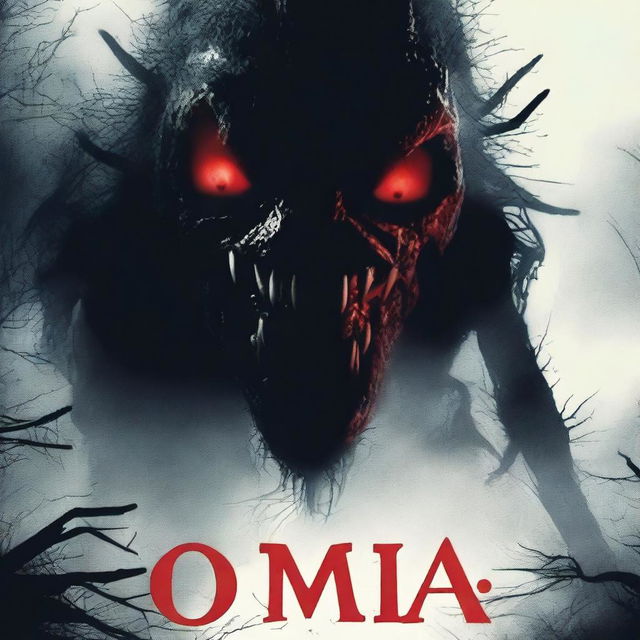 A horror film poster depicting a terrifying creature known as 'Oma'