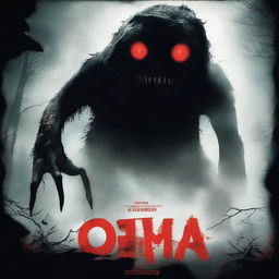 A horror film poster depicting a terrifying creature known as 'Oma'