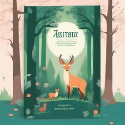 Create a captivating book cover featuring an enchanting forest with mystical creatures