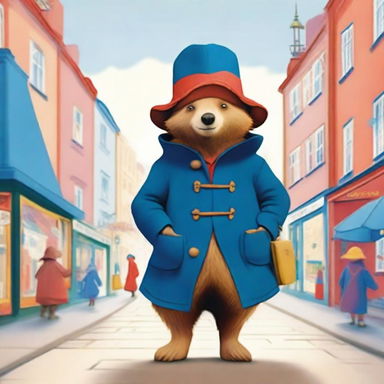 A depiction of Paddington Bear, but with a notably skinnier appearance