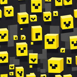 Create a minimalistic pixel art image featuring a yellow block with the Minecraft question mark pattern