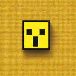 Create a minimalistic pixel art image featuring a yellow block with the Minecraft question mark pattern