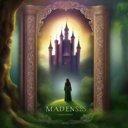 Create a fantasy royalty book cover with the title 'MADNESS'