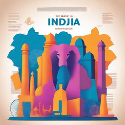 A vibrant and dynamic cover page highlighting the 'Make in India' initiative by India