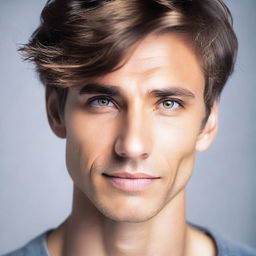 A close-up portrait of a handsome guy's face