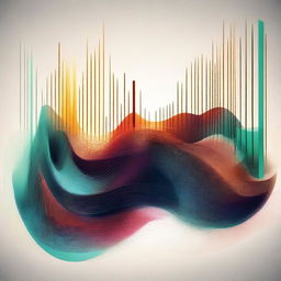 An abstract representation of radio art theory and analysis, featuring waves, frequencies, and artistic interpretations of sound