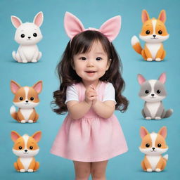 Enhance the existing image by adding elements of adorable animals or cute cartoon characters to increase cuteness factor.