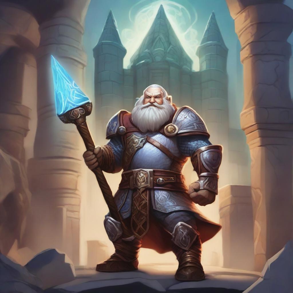 A detailed and heroic depiction of a dwarf paladin from Dungeons & Dragons