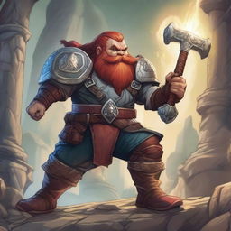 A detailed and heroic depiction of a dwarf man from Dungeons & Dragons