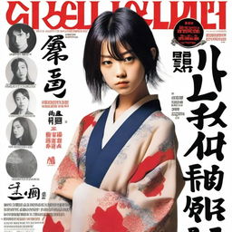 La portada presenta a un joven japonés de unos 24 años, con cabello oscuro y expresión decidida, rodeado de otros jóvenes determinados por la venganza