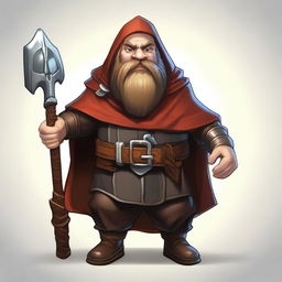 Create a detailed and realistic character illustration of a large dwarf