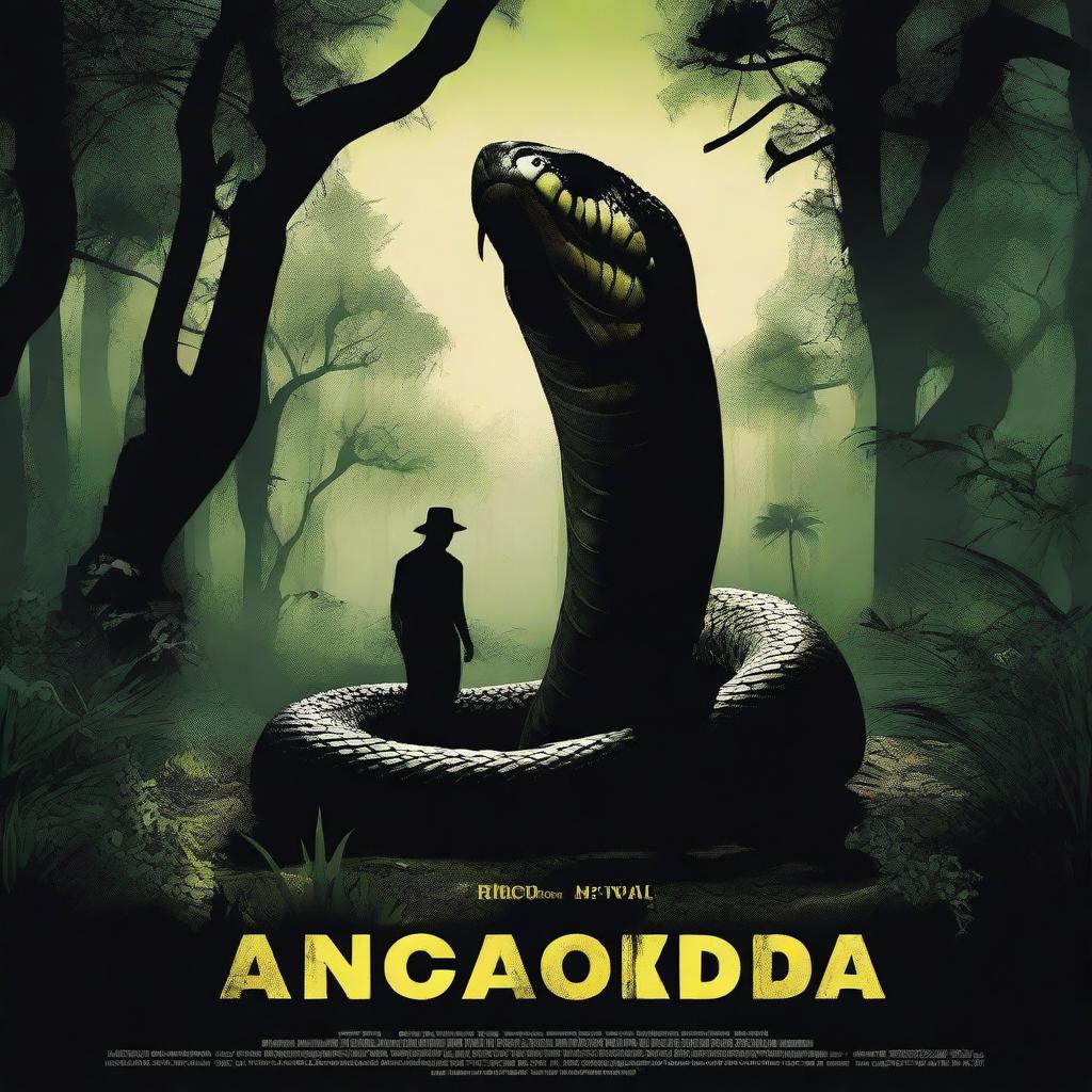 Create a movie poster titled 'El Entierro de la Anaconda'