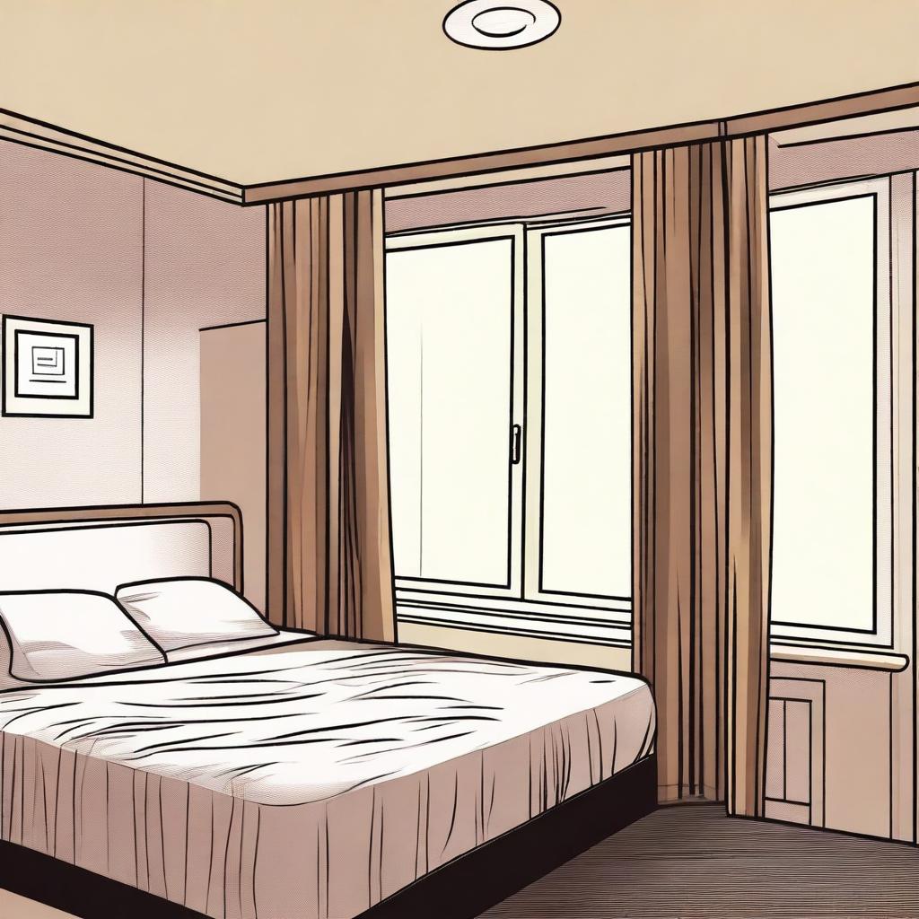 A scene depicting a person's first time in a motel