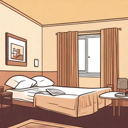 A scene depicting a person's first time in a motel