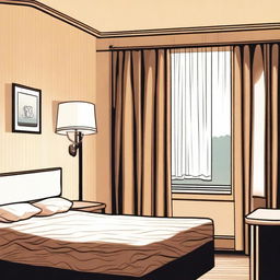 A scene depicting a person's first time in a motel