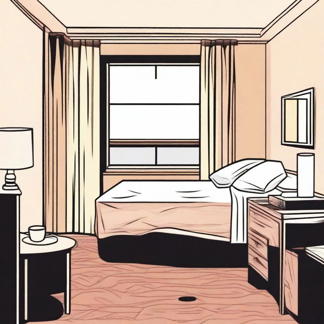 A scene depicting a person's first time in a motel