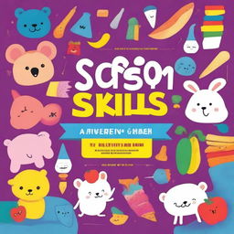 Create a colorful and engaging book cover for 'Scissor Skills Activity Book for Kids Ages 3-5'