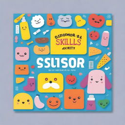 Create a colorful and engaging book cover for 'Scissor Skills Activity Book for Kids Ages 3-5'