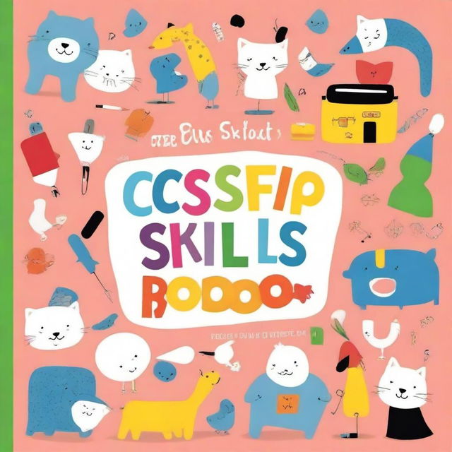 Create a colorful and engaging book cover for 'Scissor Skills Activity Book for Kids Ages 3-5'