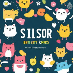 Design a book cover for 'Scissor Skills Activity Book for Kids Ages 3-5: Fun Cutting Practice Learning Pages for Toddlers'