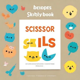 Design a book cover for 'Scissor Skills Activity Book for Kids Ages 3-5: Fun Cutting Practice Learning Pages for Toddlers'