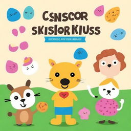 Design a book cover for 'Scissor Skills Activity Book for Kids Ages 3-5: Fun Cutting Practice Learning Pages for Toddlers'