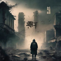 Create a book cover for a novel titled '末日：我能强化病毒'