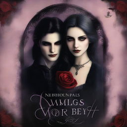 A captivating book cover featuring a vampire rose intertwined with a mysterious girl