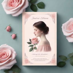 A beautiful book cover featuring a delicate rose and a mysterious girl