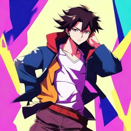 A dynamic and expressive anime-style picture featuring a character with a strong attitude